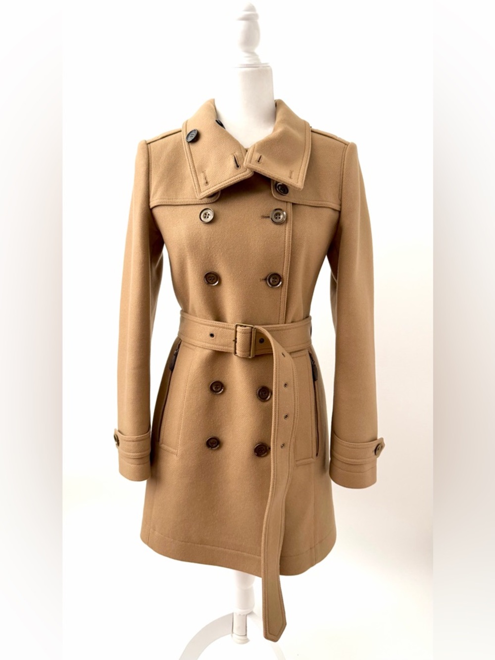 BURBERRY | Camel Wool Daylesmoore Heritage Military Trench Coat Belted US 6 - Picture 4 of 15